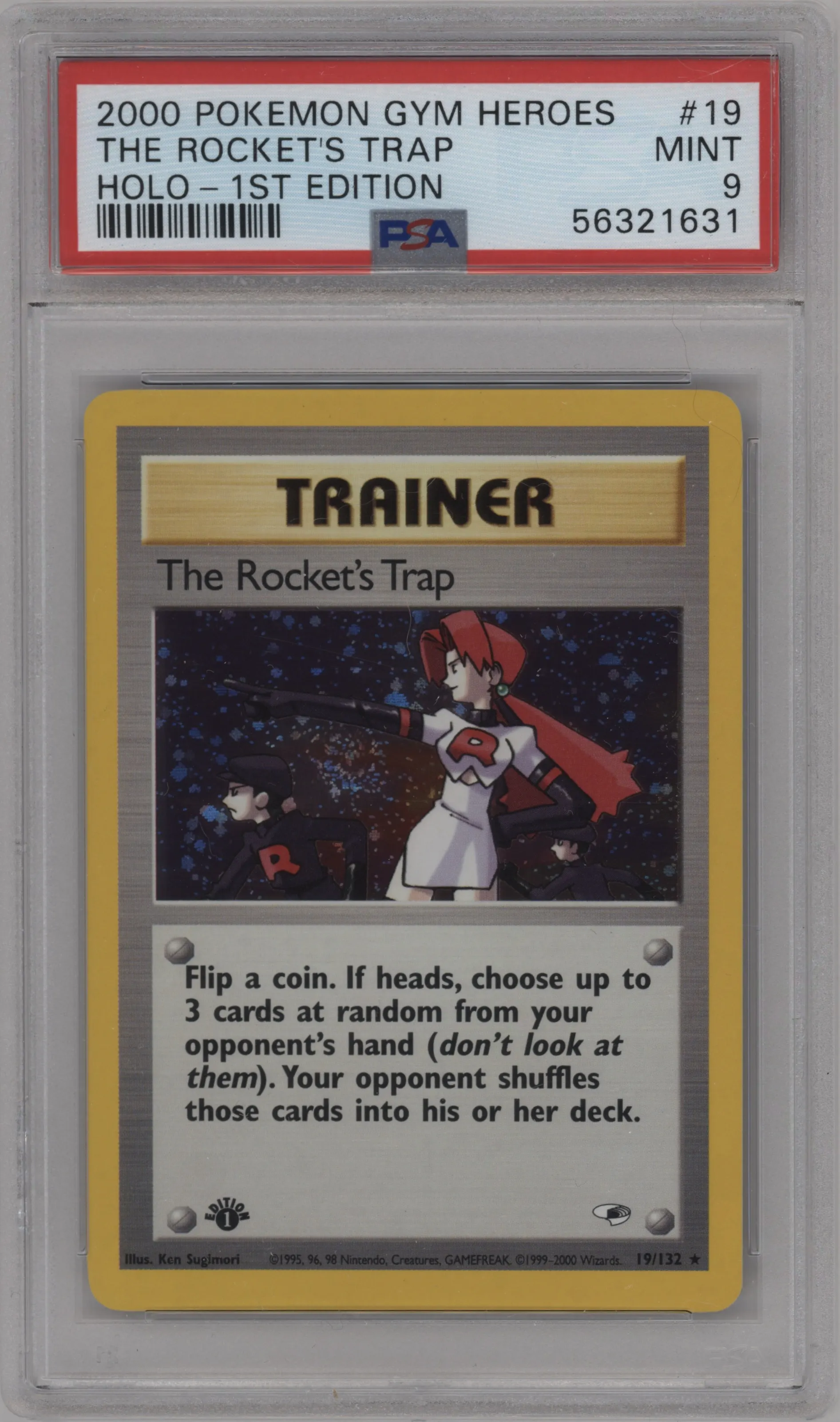 2000 Pokemon GH Gym Heroes The Rocket's Trap #19 PSA 9