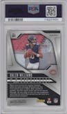 Caleb Williams from the 2024 Panini Prizm set featuring a Silver Prizm parallel graded by PSA and given an overall grade of 9.