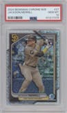 Jackson Merrill from the 2024 Bowman Chrome Mega Box set graded by PSA and given an overall grade of 10.