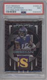 Justin Jefferson from the 2023 Panini Obsidian set featuring a Electric Etch Red parallel graded by PSA and given an overall grade of 9.