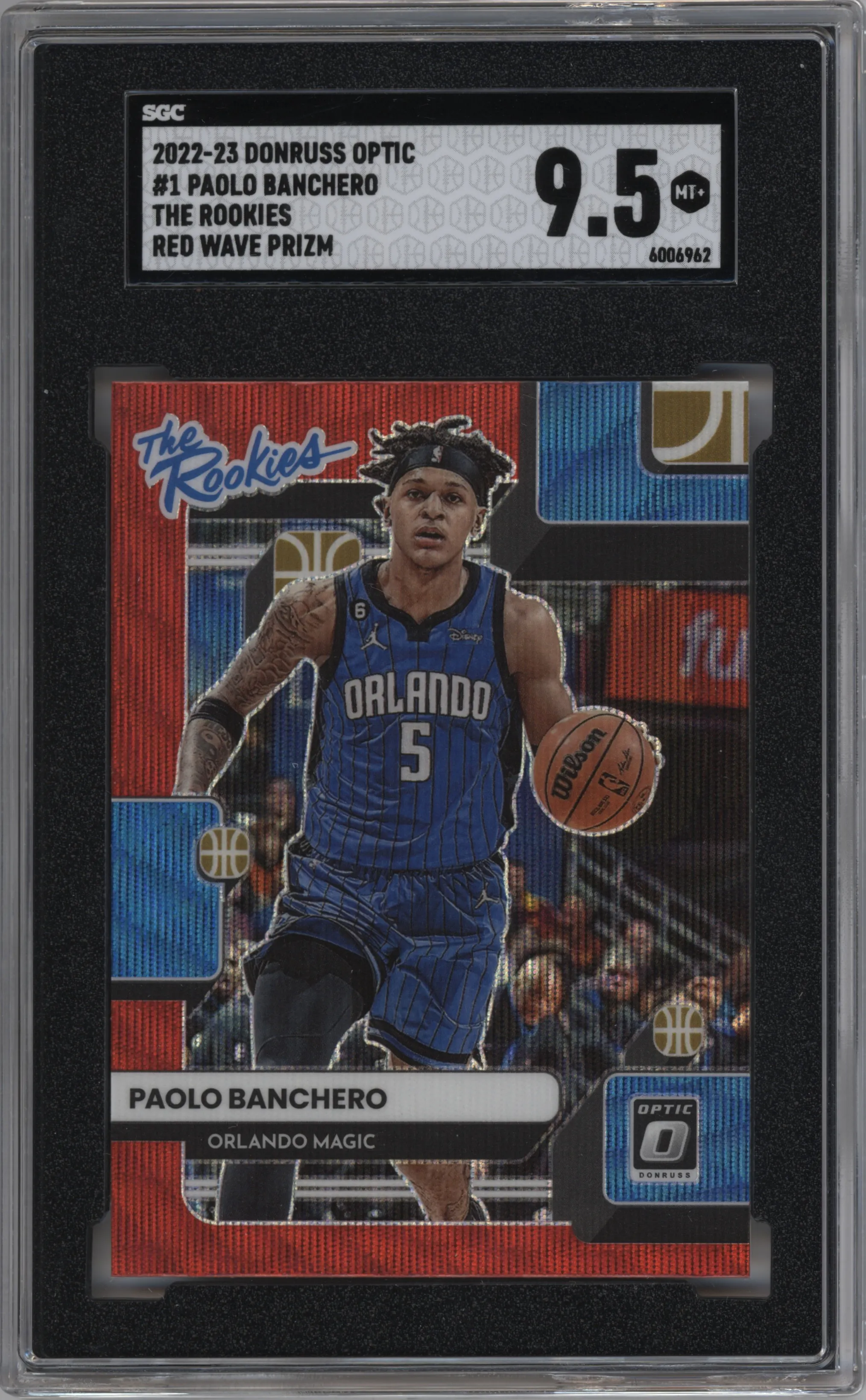 2022 Panini Donruss Optic The Rookies Paolo Banchero Red Wave SGC 9.5