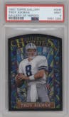 Troy Aikman from the 1997 Topps Gallery set graded by PSA and given an overall grade of 9.