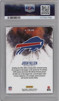 Josh Allen from the 2024 Panini Phoenix set graded by PSA and given an overall grade of 9.