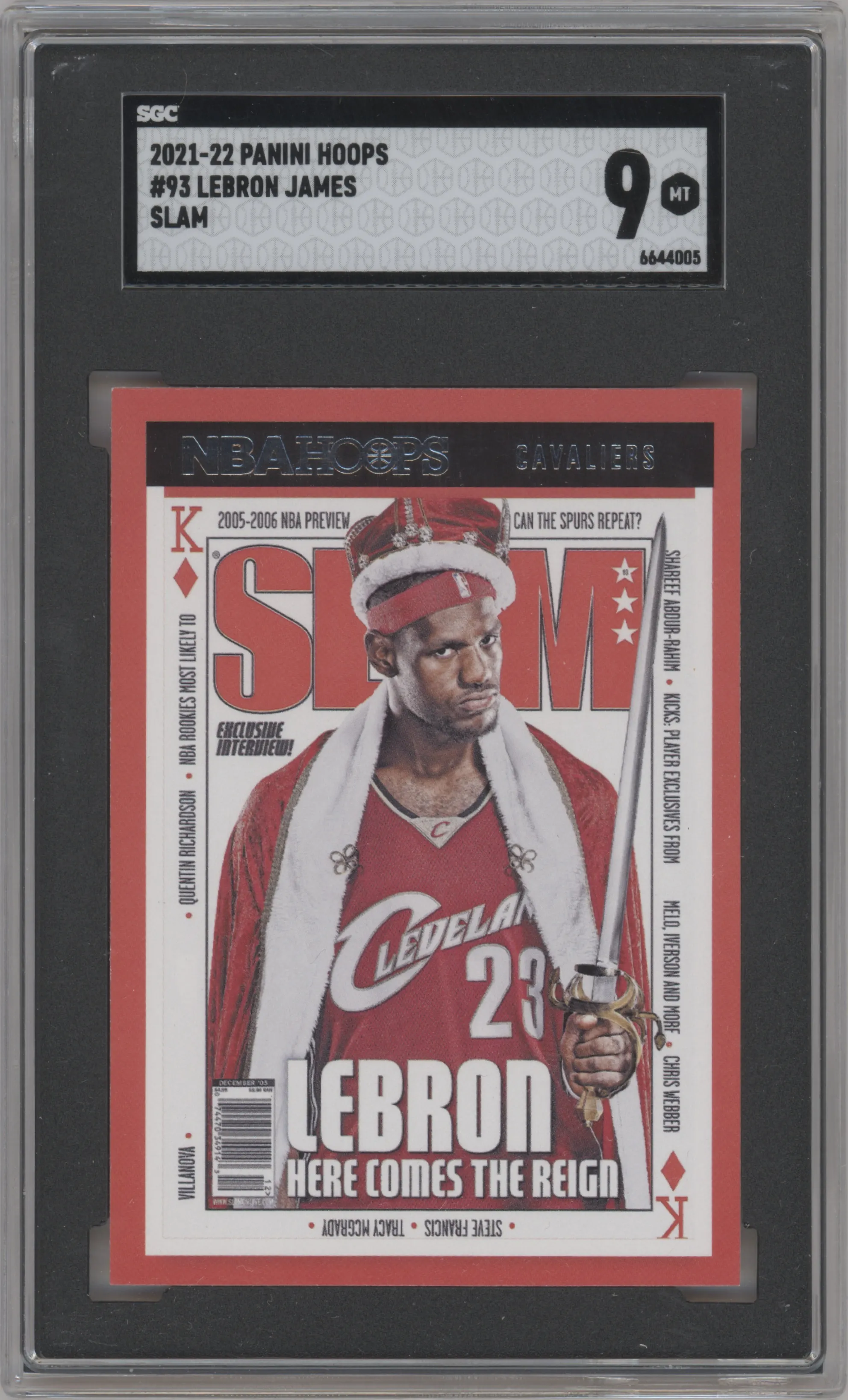 2021 Panini NBA Hoops Slam LeBron James #93 SGC 9