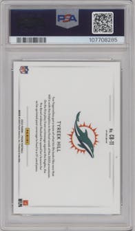 Tyreek Hill from the 2022 Panini Prizm set graded by PSA and given an overall grade of 10.