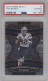 Tom Brady from the 2019 Panini Select  set graded by PSA and given an overall grade of 10.