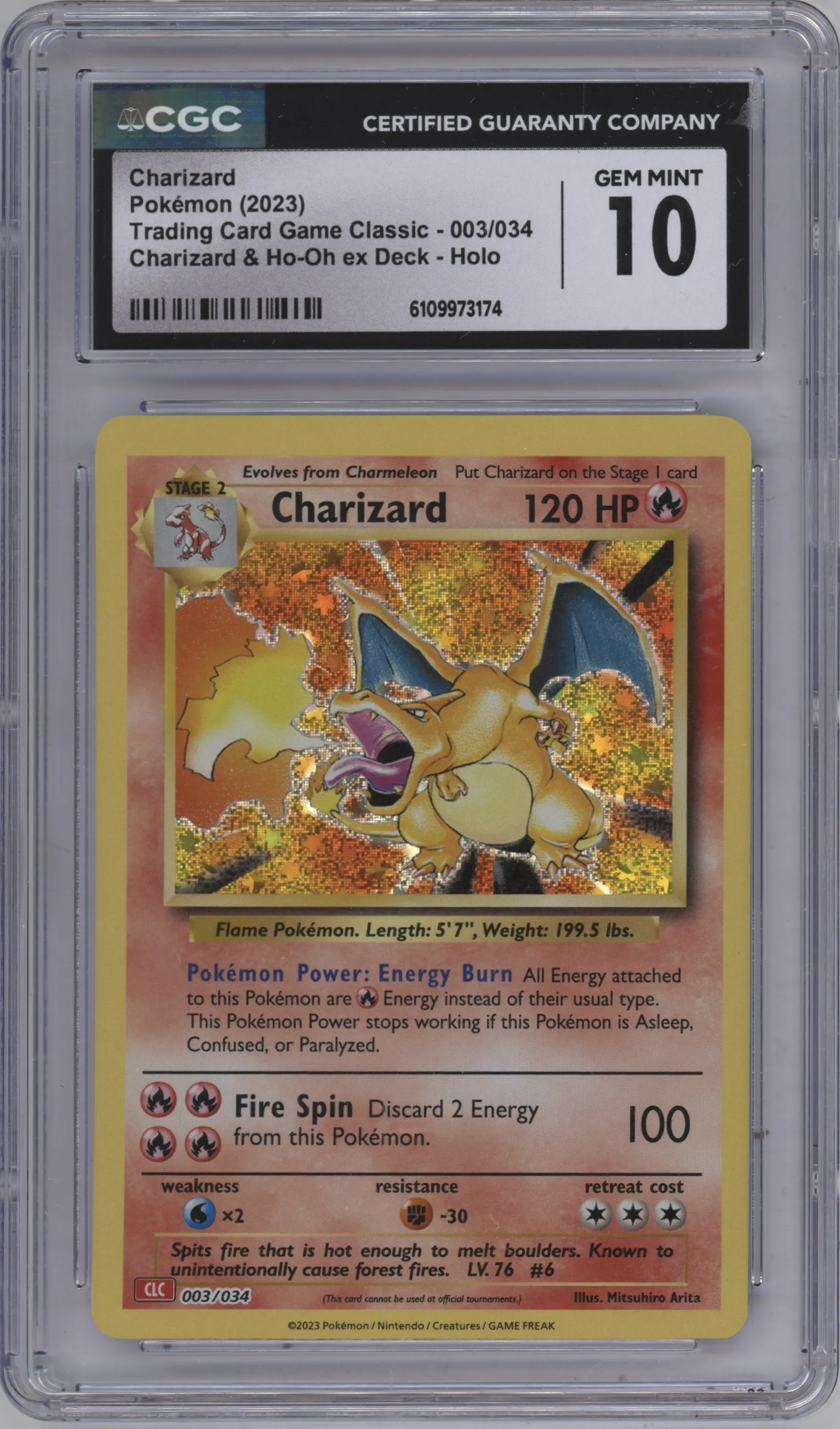 2023 Pokemon CLC Charizard #003 CGC 10