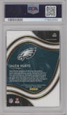 Jalen Hurts from the 2020 Panini Select set graded by PSA and given an overall grade of 10.
