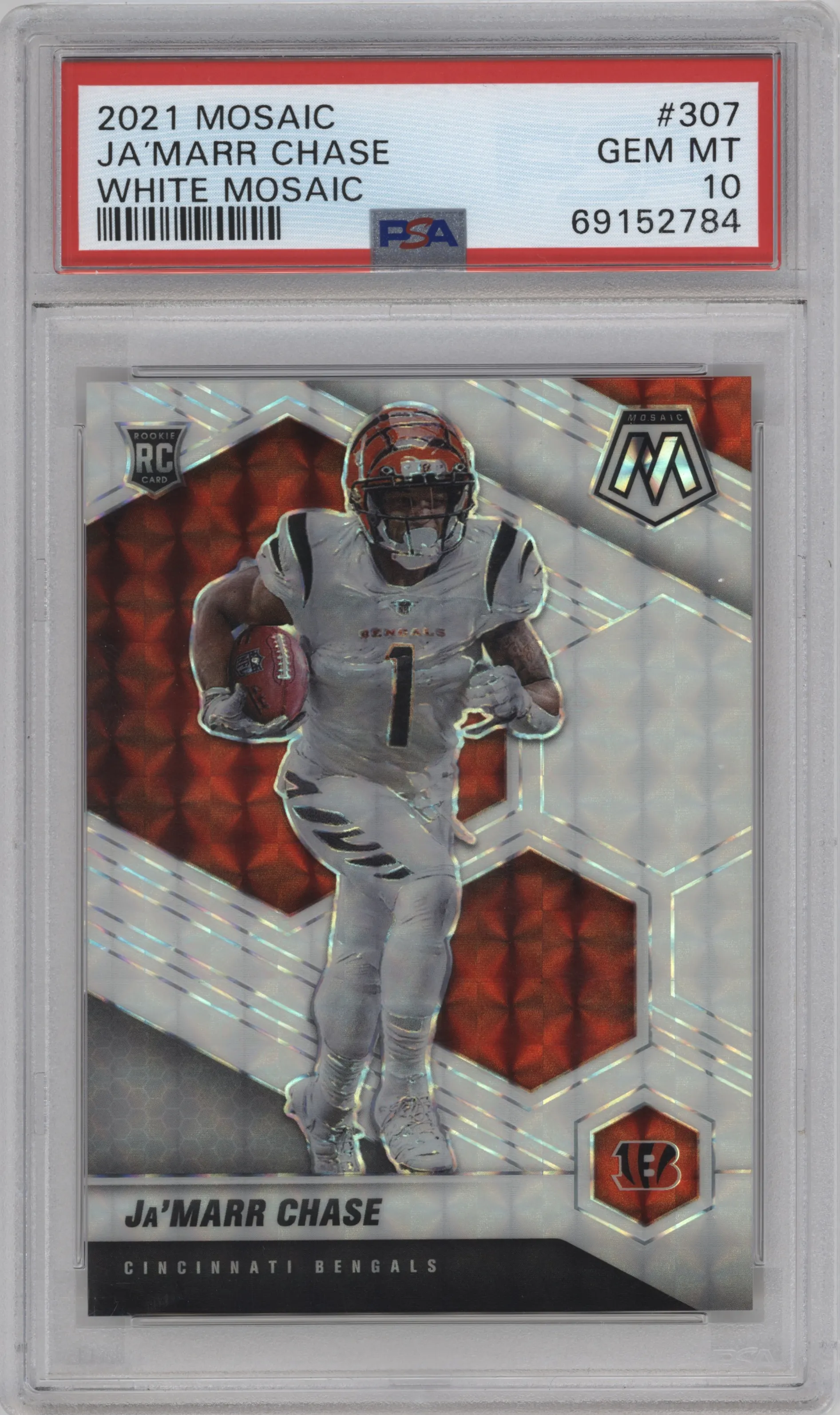 2021 Panini Mosaic Ja'Marr Chase White Mosaic PSA 10