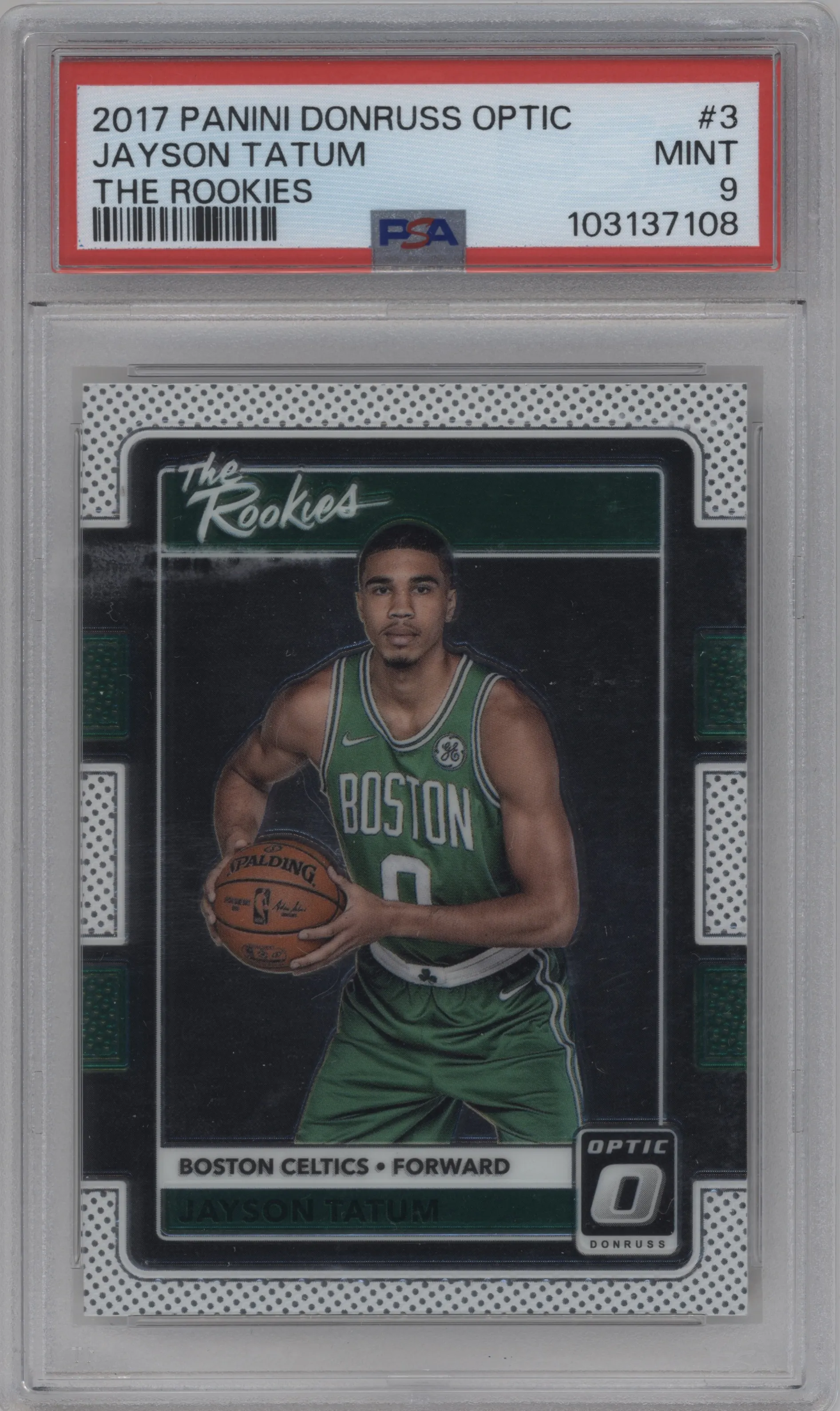 2017 Panini Donruss Optic The Rookies Jayson Tatum #3 PSA 9