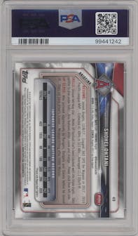 Shohei Ohtani from the 2018 Bowman set graded by PSA and given an overall grade of 9.