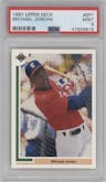 Michael Jordan from the 1991 Upper Deck set graded by PSA and given an overall grade of 9.