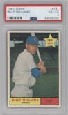 Billy Williams from the 1961 Topps set graded by PSA and given an overall grade of 4.