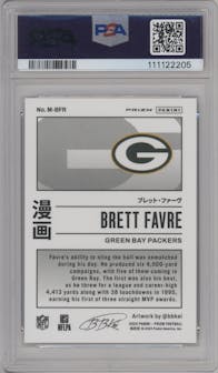 Brett Favre from the 2024 Panini Prizm set graded by PSA and given an overall grade of 10.