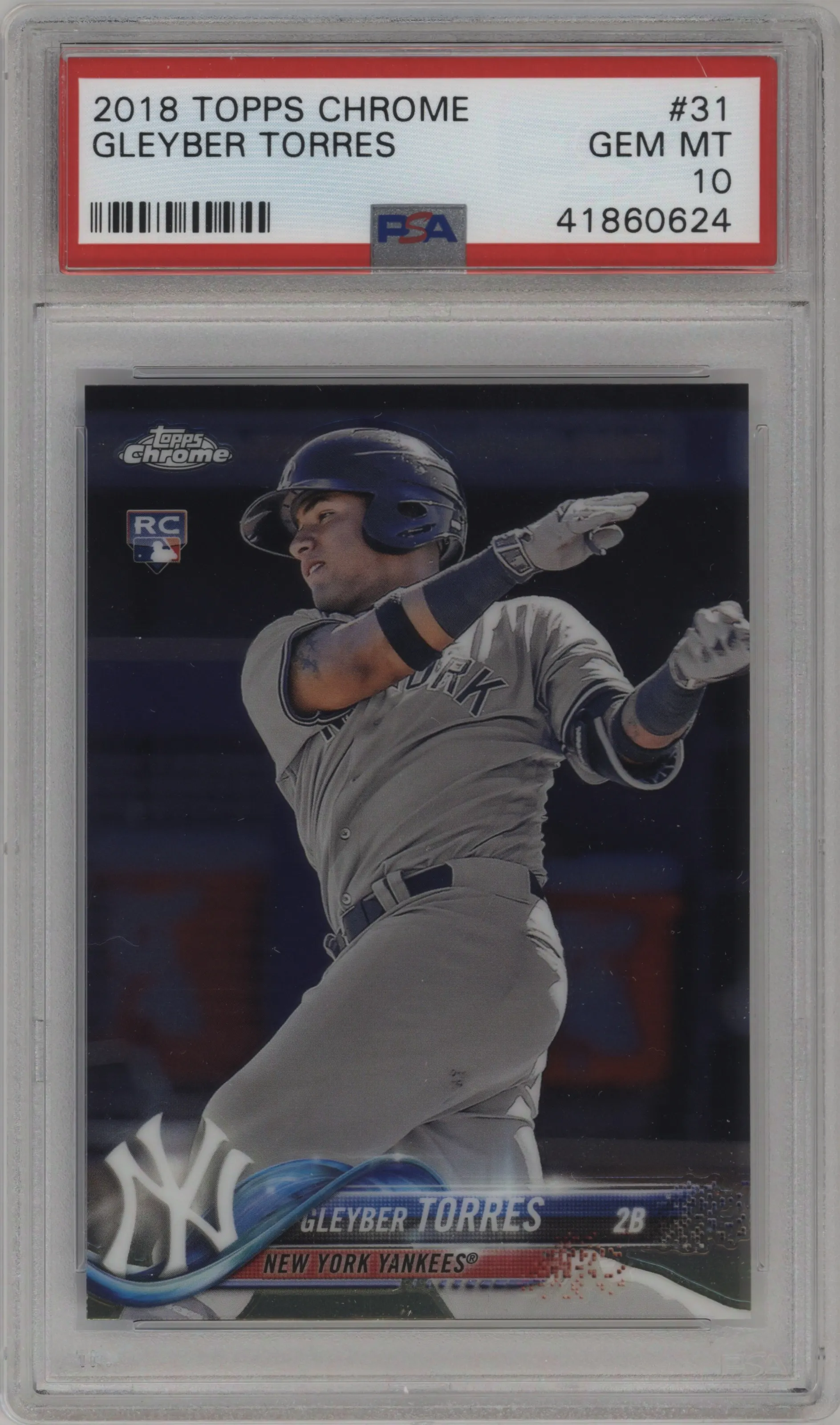 2018 Topps Chrome Gleyber Torres PSA 10