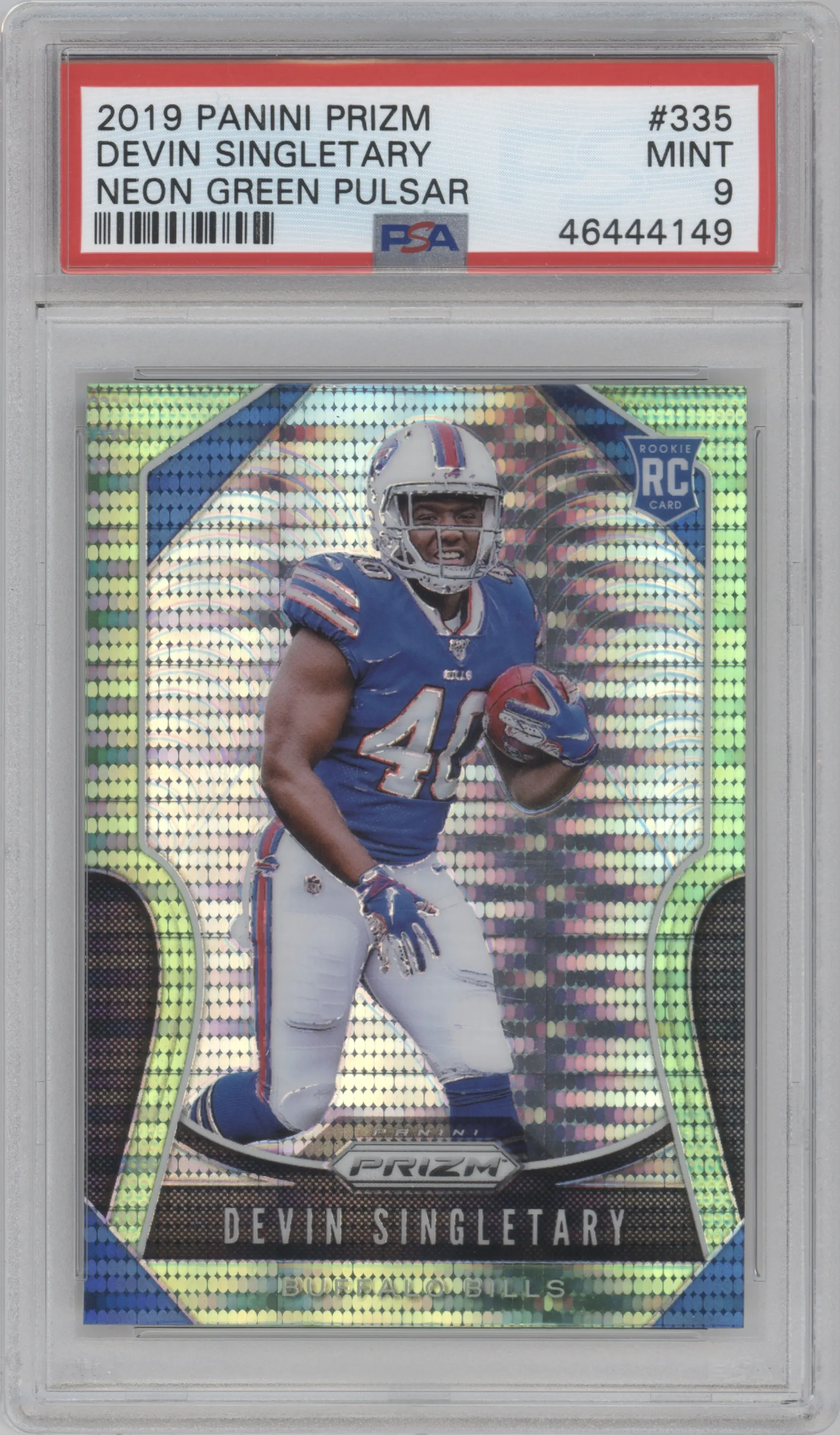 2019 Panini Prizm Devin Singletary Neon Green Pulsar PSA 9
