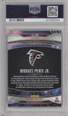 Michael Penix Jr. from the 2024 Panini Prizm set featuring a Green Prizm parallel graded by PSA and given an overall grade of 10.