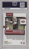 Brock Purdy from the 2022 Panini Donruss set featuring a Holo parallel graded by PSA and given an overall grade of 10.