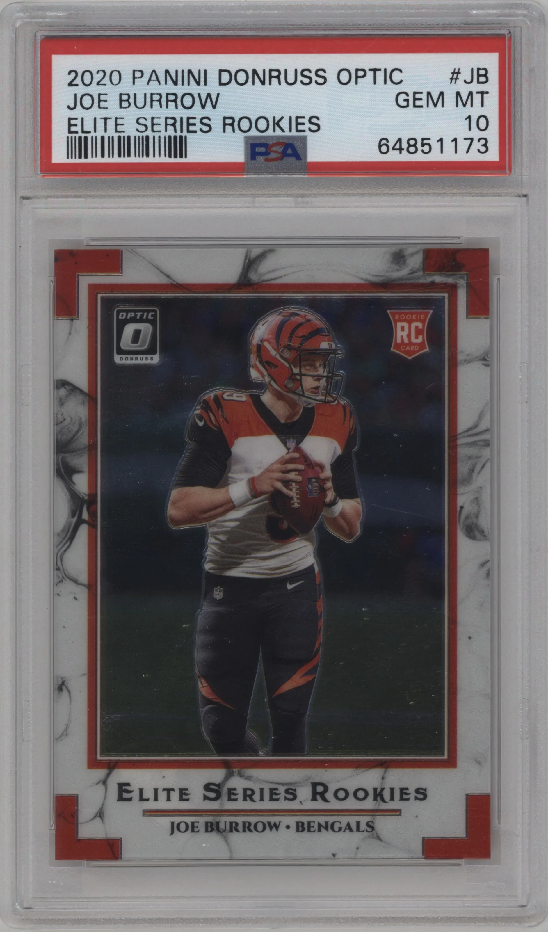 2020 Panini Donruss Optic Elite Series Rke. Joe Burrow #ESR-JB PSA 10