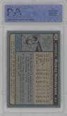 Rickey Henderson from the 1980 Topps set graded by PSA and given an overall grade of 8.