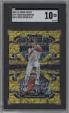 Tyrese Haliburton from the 2023-24 Panini Select  set featuring a Gold Disco parallel graded by SGC and given an overall grade of 10.