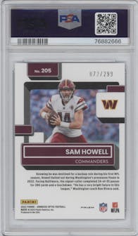 Sam Howell from the 2022 Panini Donruss Optic set featuring a Aqua parallel graded by PSA and given an overall grade of 10.