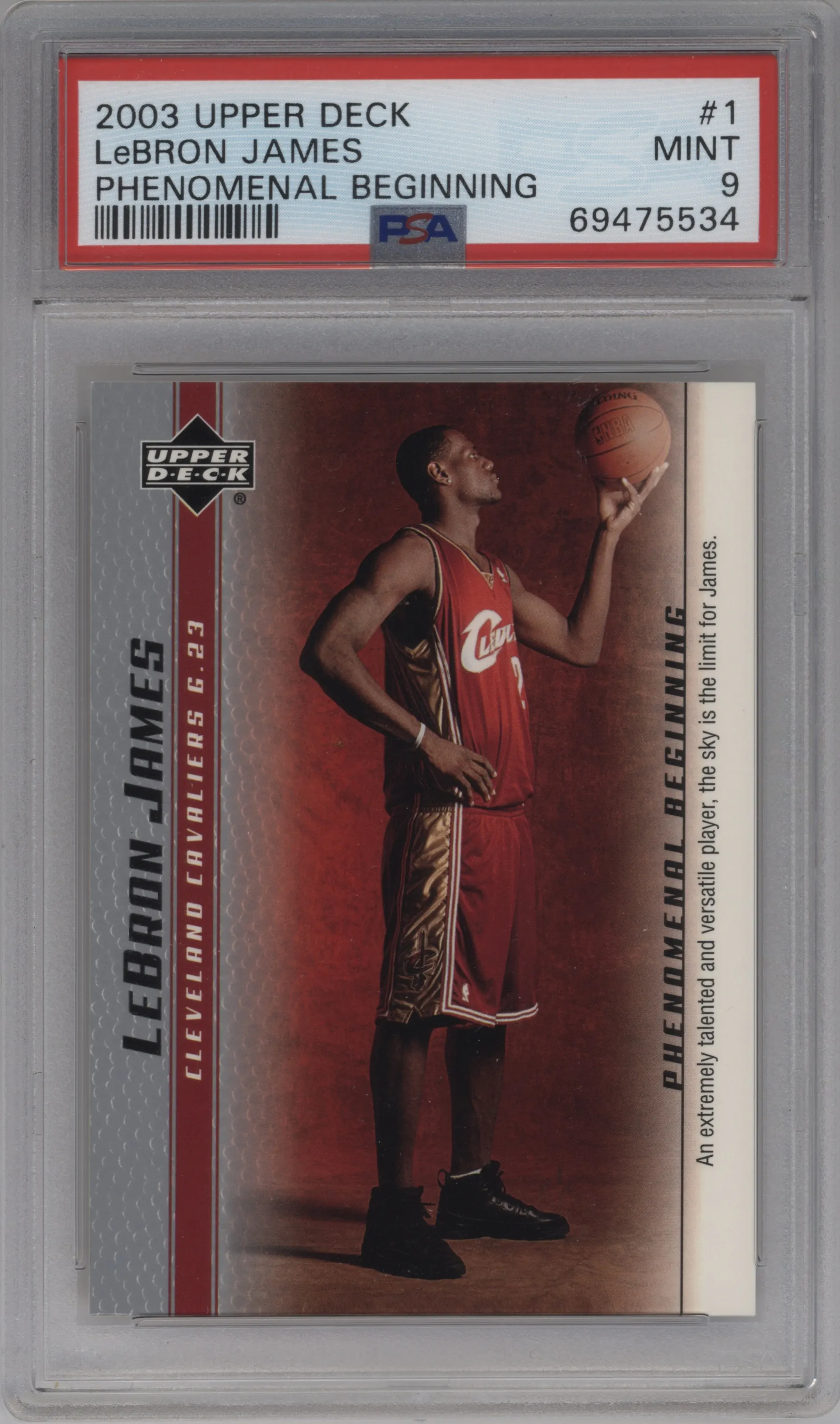2003 Upper Deck LeBron James Phenomenal Beginning LeBron James #1 PSA 9