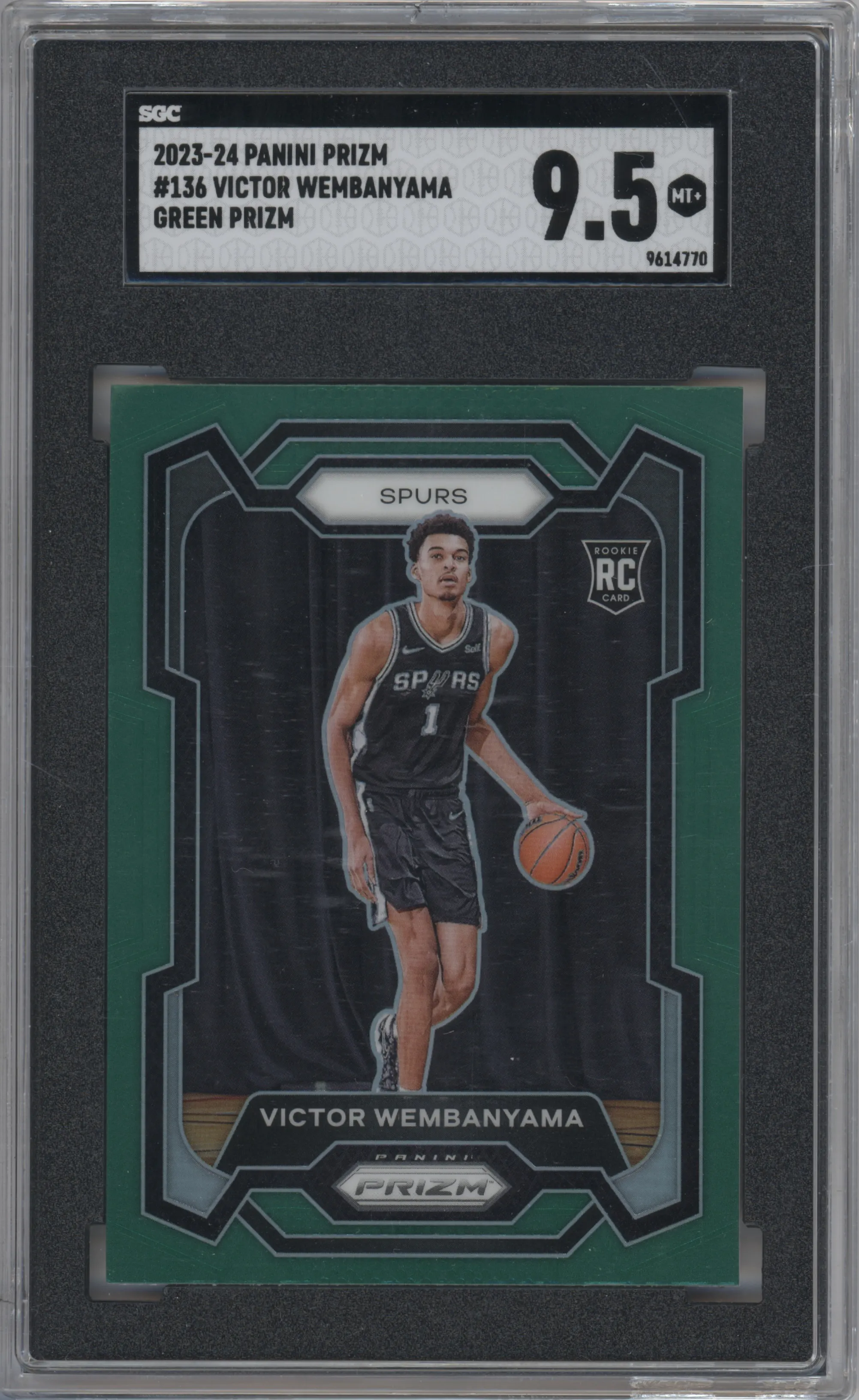 2023 Panini Prizm Victor Wembanyama Green Prizm SGC 9.5