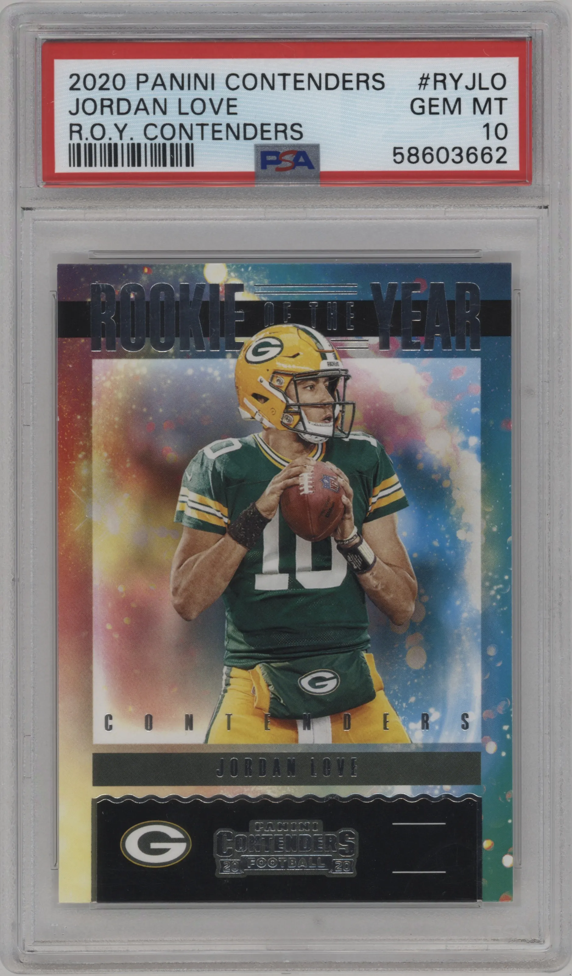 2020 Panini Contenders ROY Contenders Jordan Love PSA 10