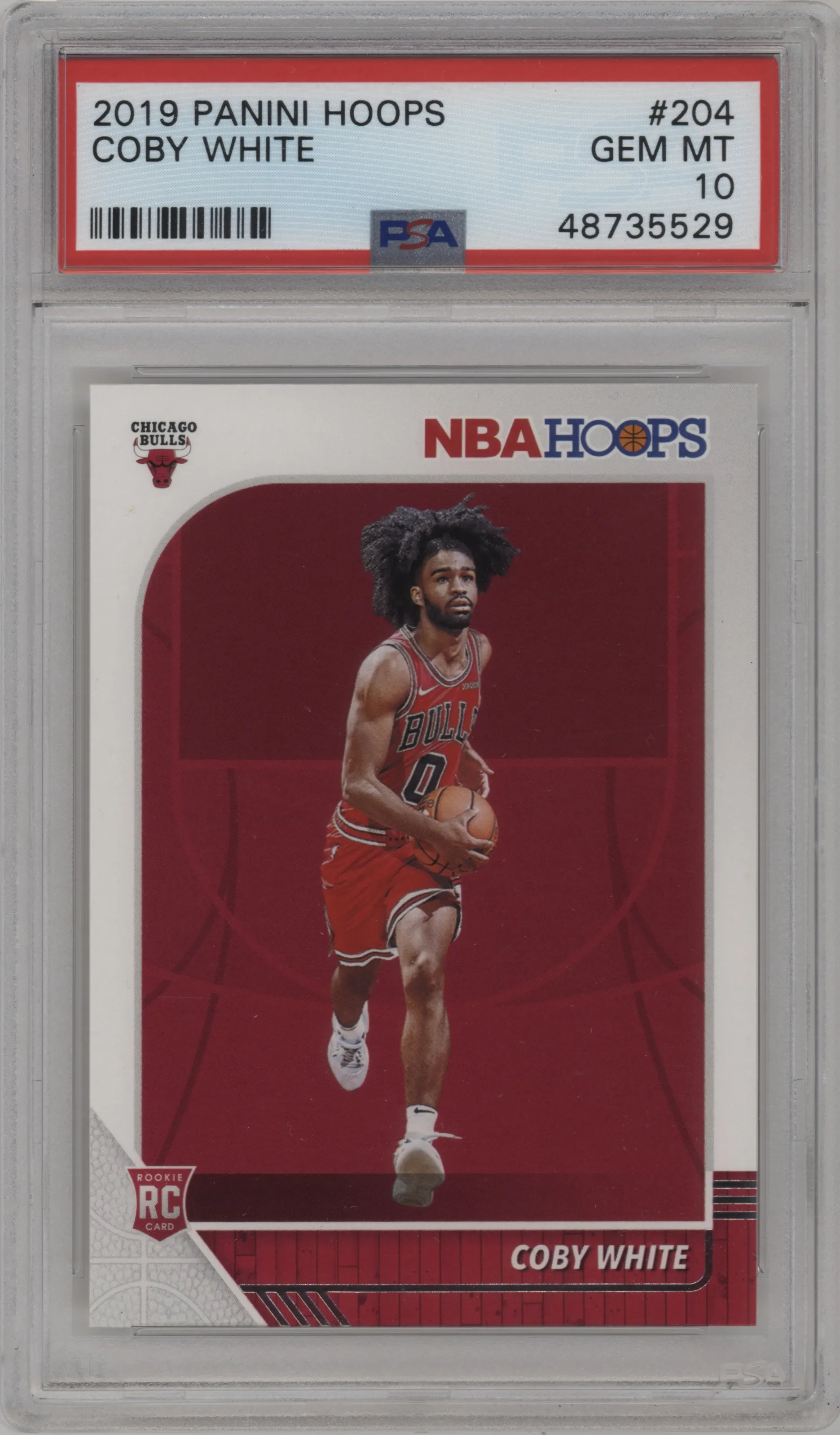 2019 Panini NBA Hoops Coby White #204 PSA 10