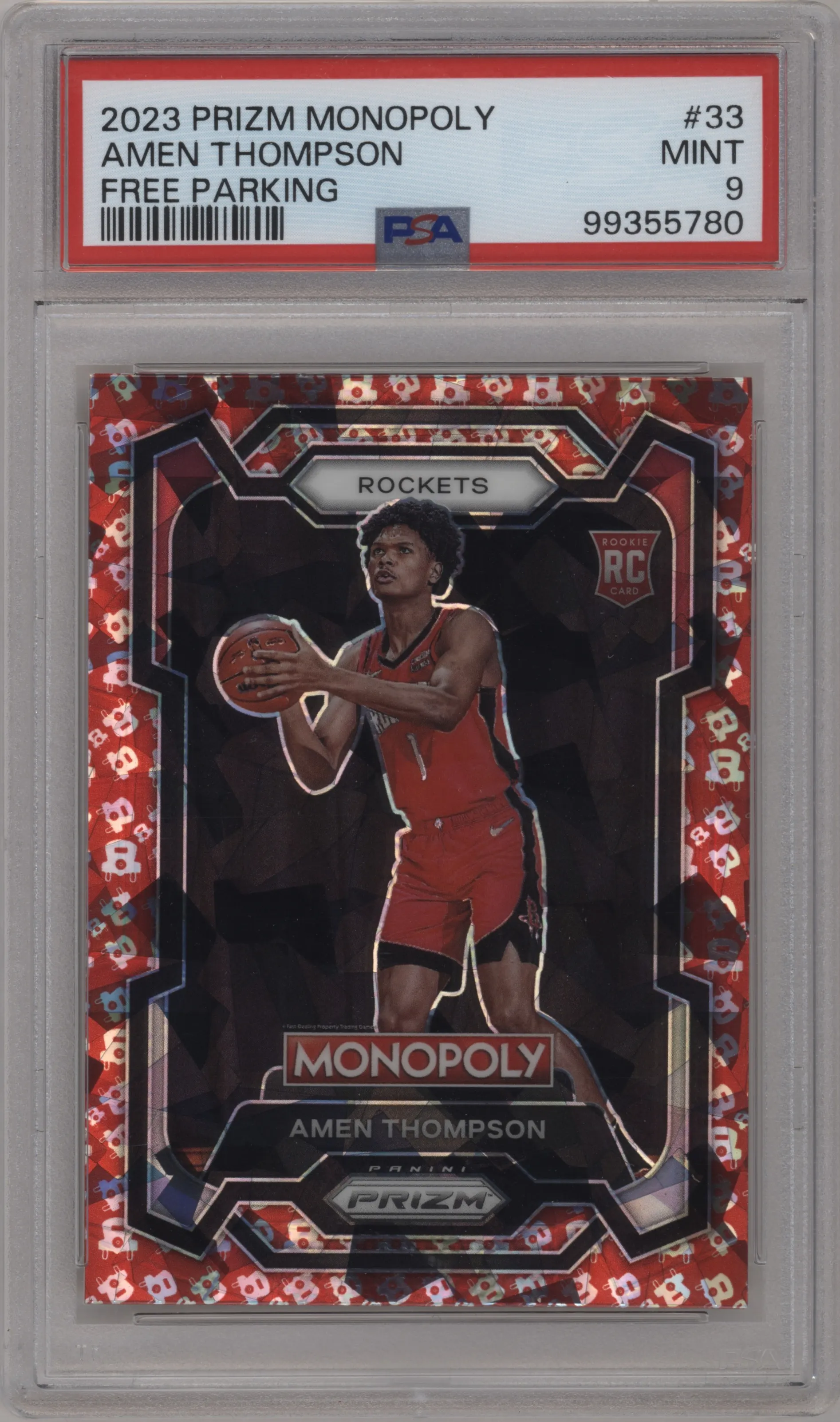 2023 Panini Prizm Monopoly Amen Thompson Free Parking PSA 9