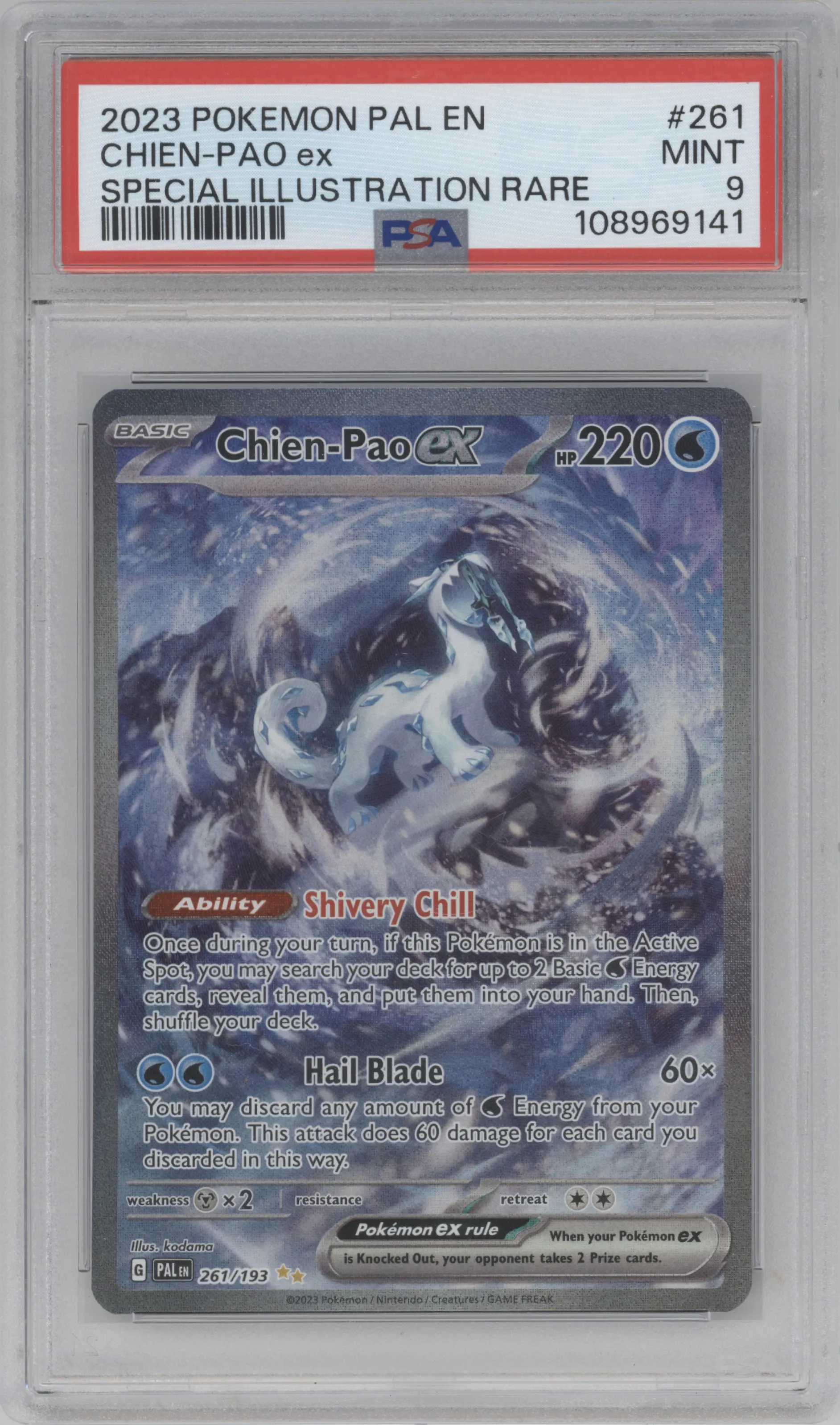 2023 Pokemon SV Paldea Evolved Chien-Pao ex #261 PSA 9