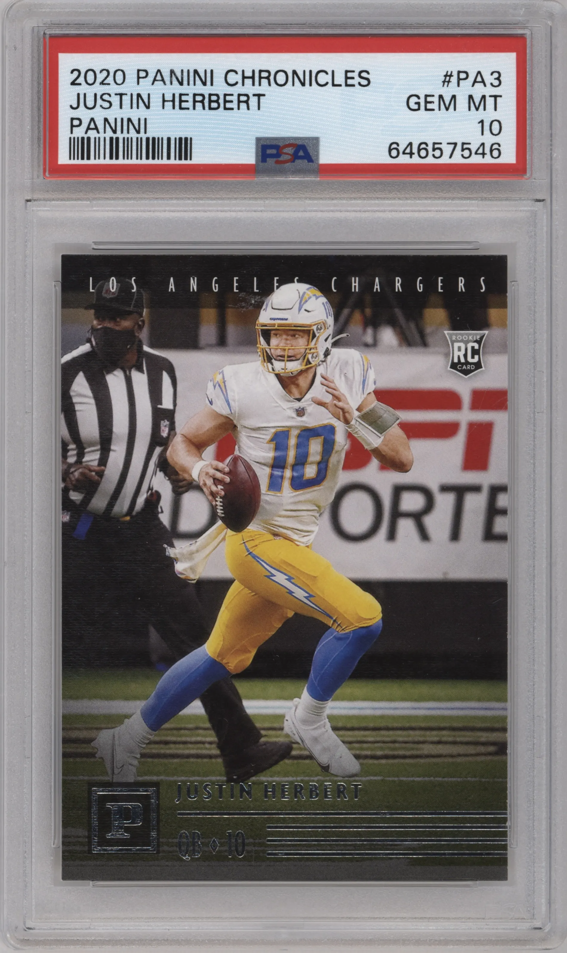 2020 Panini Chronicles Justin Herbert PSA 10