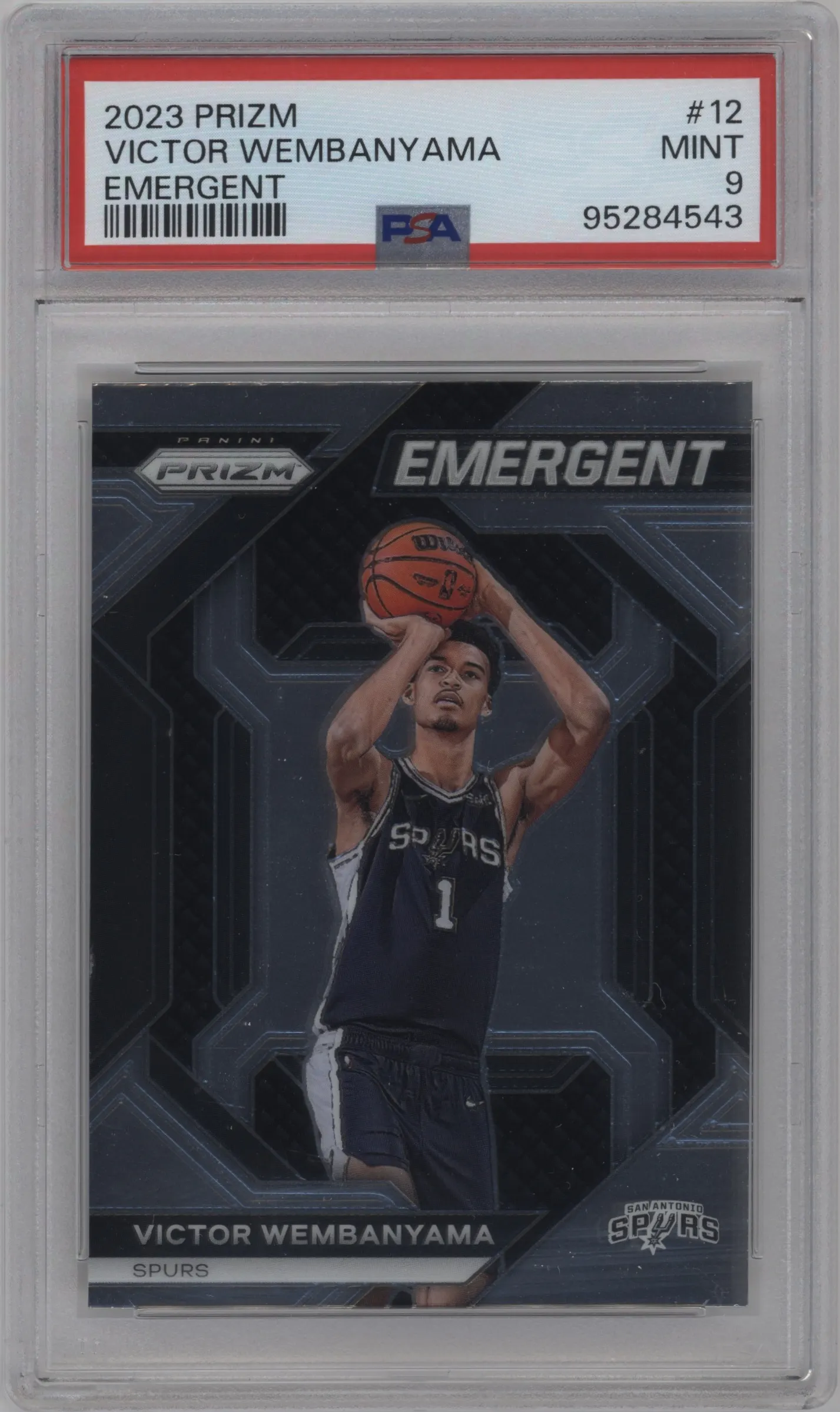 2023 Panini Prizm Emergent Victor Wembanyama #12 PSA 9
