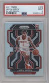 Jalen Green from the 2021-22 Panini Prizm  set featuring a Silver Prizm parallel graded by PSA and given an overall grade of 9.
