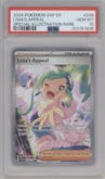 Lisia's Appeal from the 2024 Pokemon SV set graded by PSA and given an overall grade of 10.