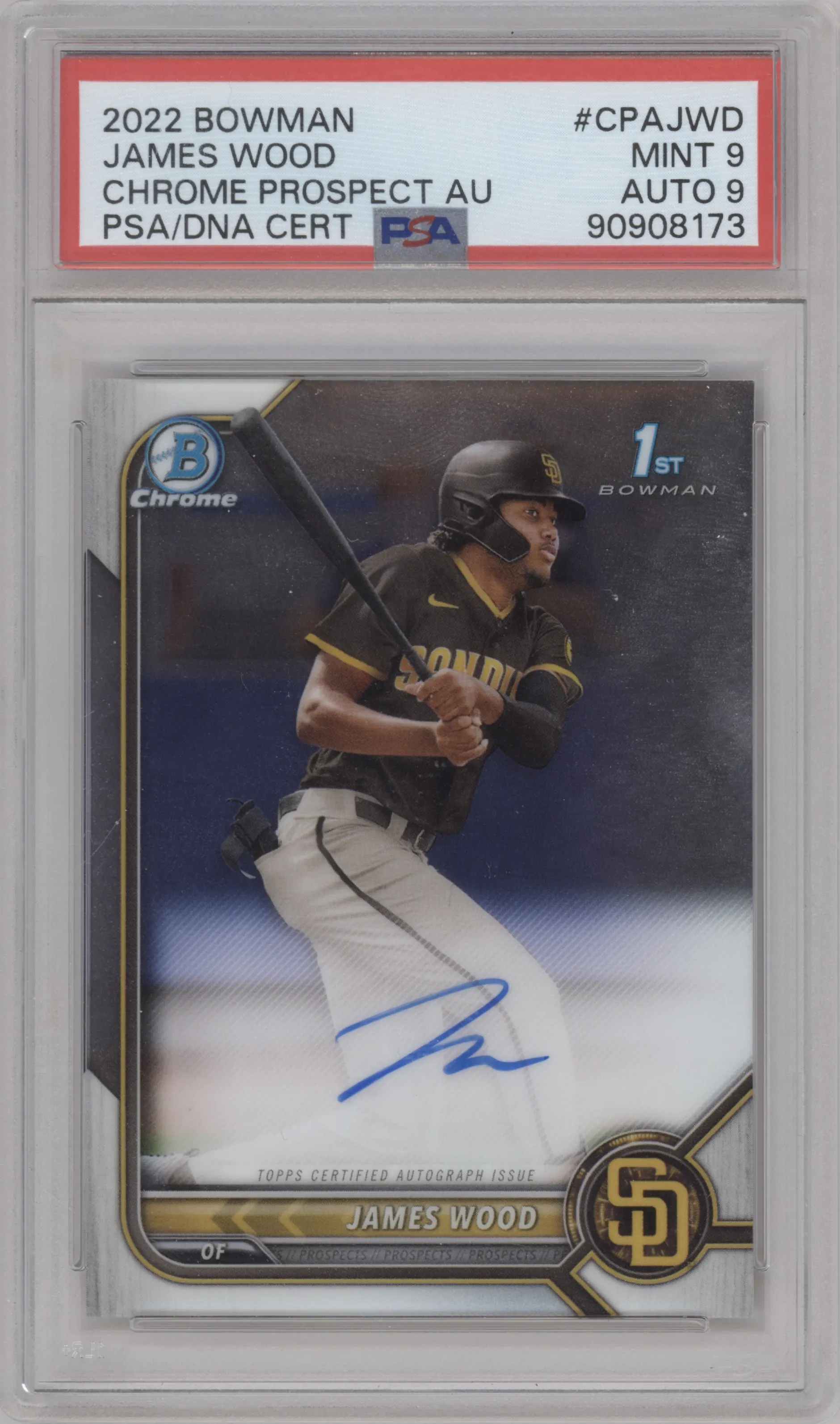 2022 Bowman Chr.Pros.Auto James Wood #CPA-JWD PSA 9