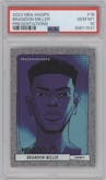 Brandon Miller from the 2023-24 Panini NBA Hoops set graded by PSA and given an overall grade of 10.