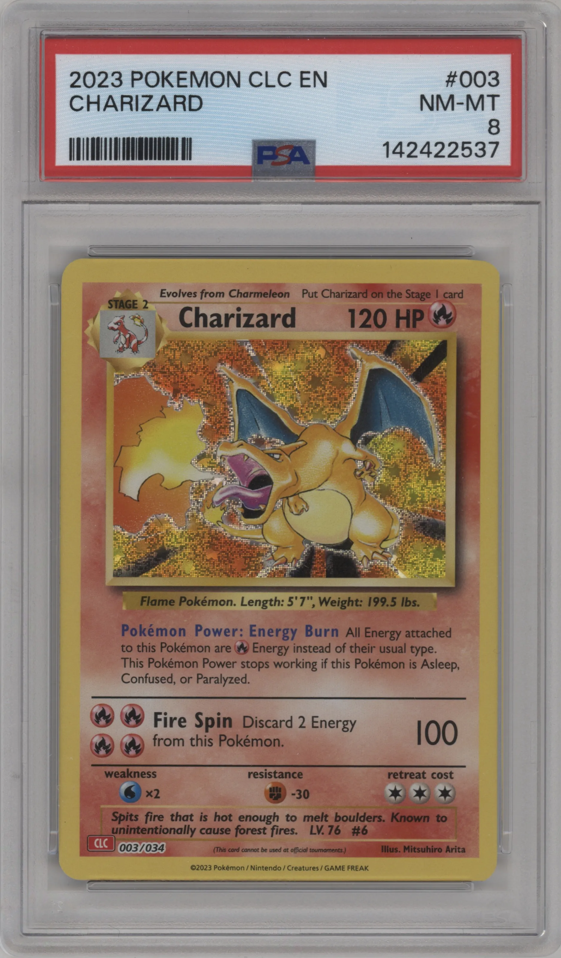2023 Pokemon CLC Charizard #003 PSA 8