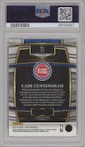 Cade Cunningham from the 2021-22 Panini Select set featuring a Green Ice parallel graded by PSA and given an overall grade of 10.