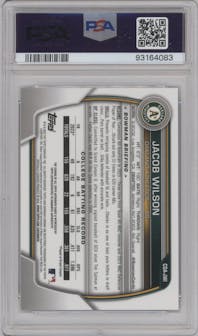 Jacob Wilson from the 2023 Bowman Draft set graded by PSA and given an overall grade of 10.