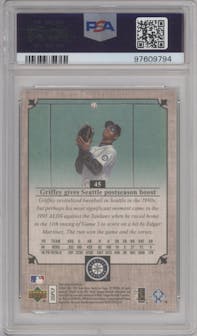 Ken Griffey Jr. from the 2007 Upper Deck Masterpieces set graded by PSA and given an overall grade of 10.