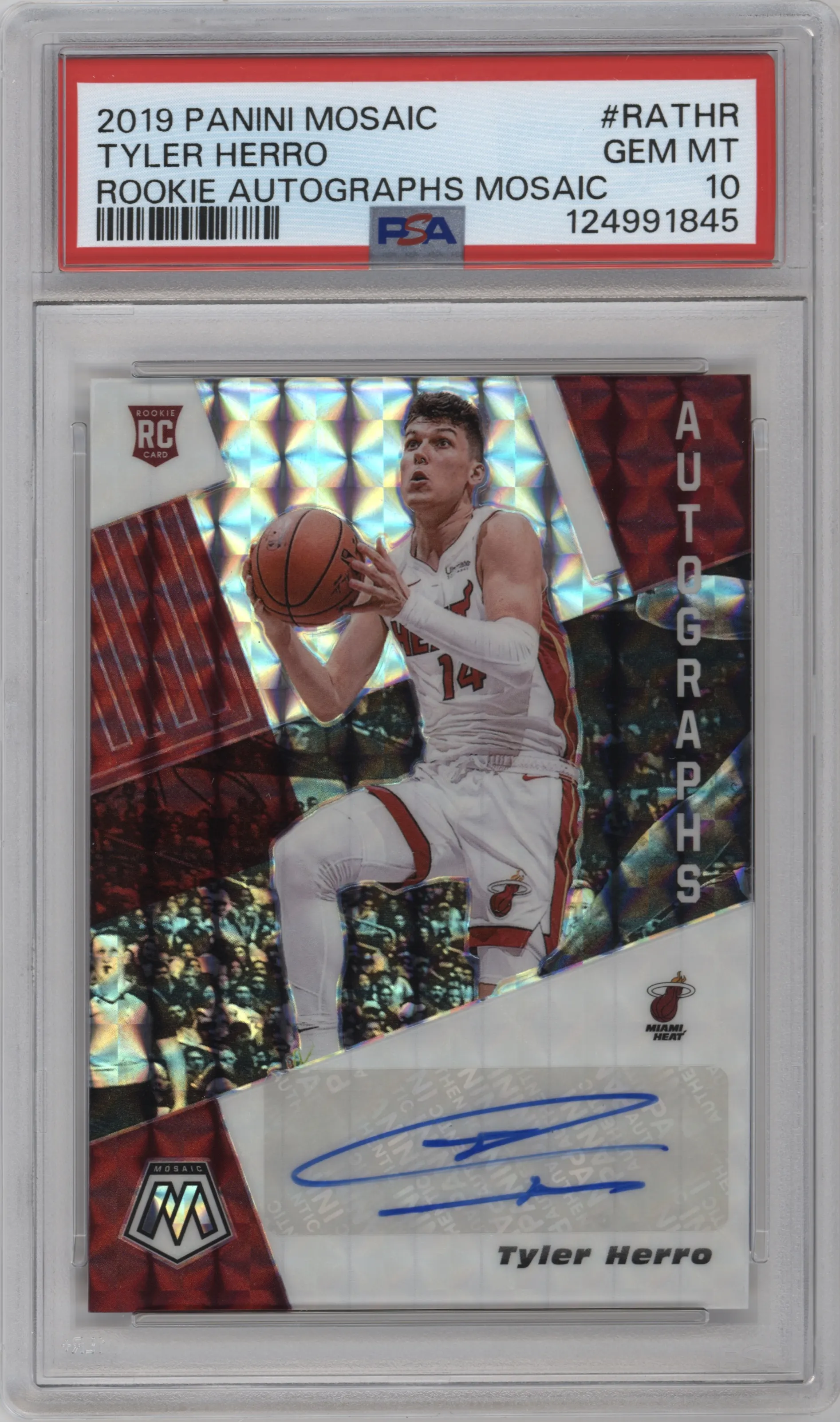 2019 Panini Mosaic Rke.Auto Tyler Herro PSA 10