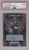 Jaxon Smith-Njigba from the 2023 Panini Phoenix set featuring a Pink parallel graded by PSA and given an overall grade of 9.