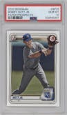 Bobby Witt Jr. from the 2020 Bowman set graded by PSA and given an overall grade of 10.