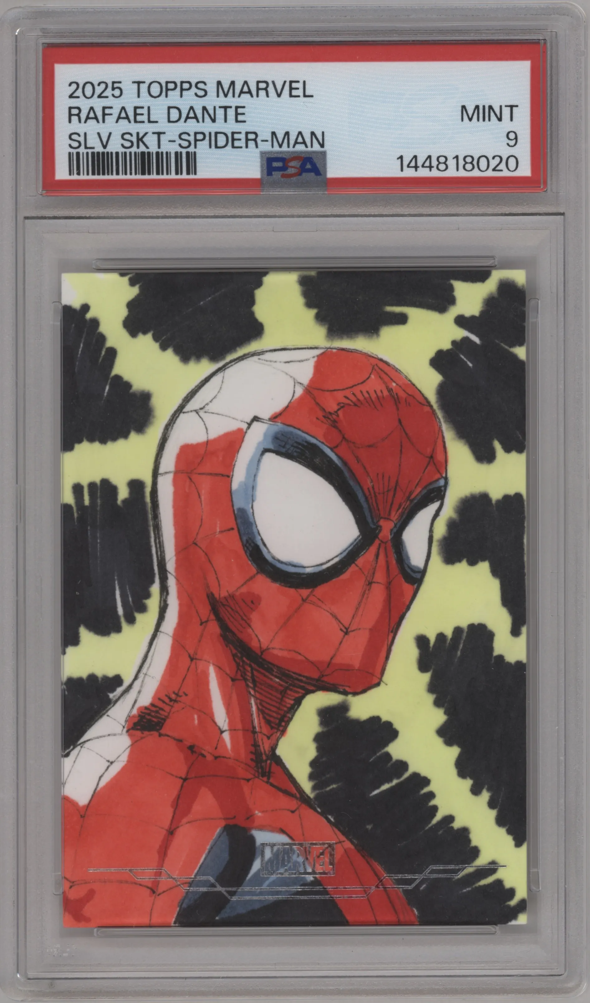 2025 Topps Chrome Marvel Studios Sketch Artist Rafael Dante Spider-Man #NNO PSA 9
