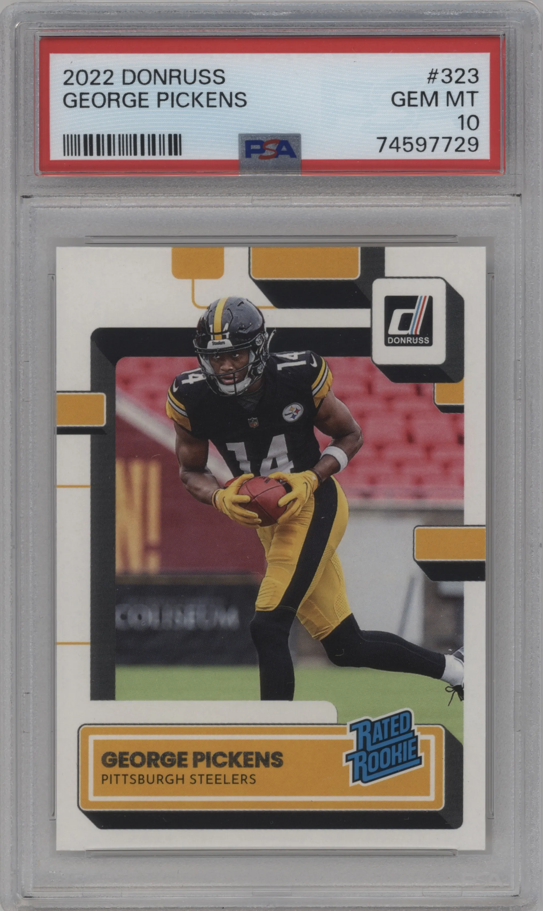2022 Panini Donruss Rated Rookie George Pickens #323 PSA 10