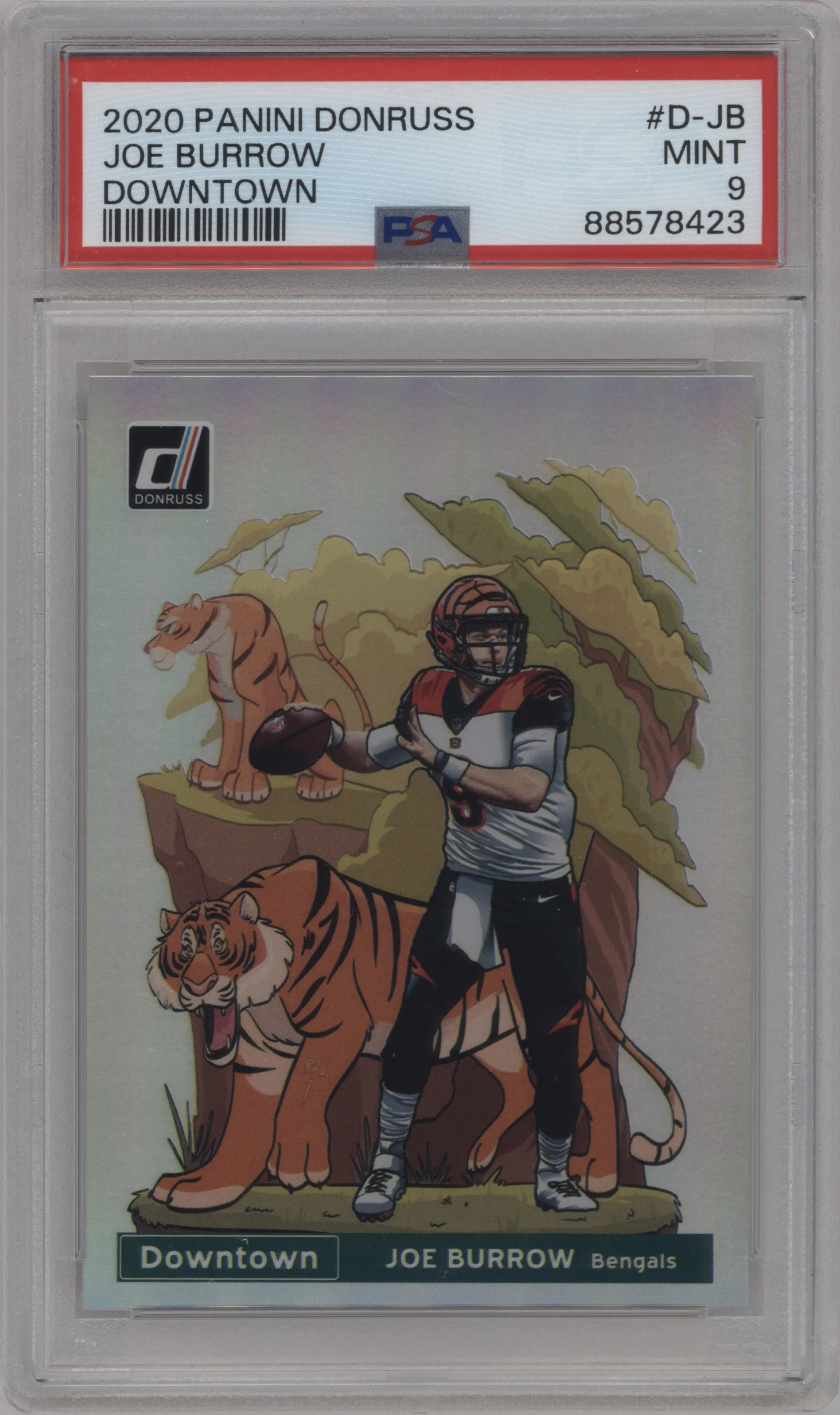 2020 Panini Donruss Downtown Joe Burrow #D-JB PSA 9
