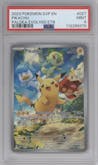 Pikachu from the 2023 Pokemon SV set featuring a Scarlet & Violet - Paldea Evolved Elite Trainer Box parallel graded by PSA and given an overall grade of 9.
