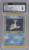 Lapras from the 1999 Pokemon set graded by CSG and given an overall grade of 9.